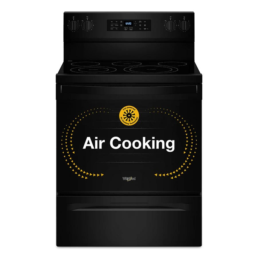 30-inch Energy Star Electric Range with Air Cooking Technology, No Preheat Air Fry and Air Baking and Self Clean - (WFES5030RB)