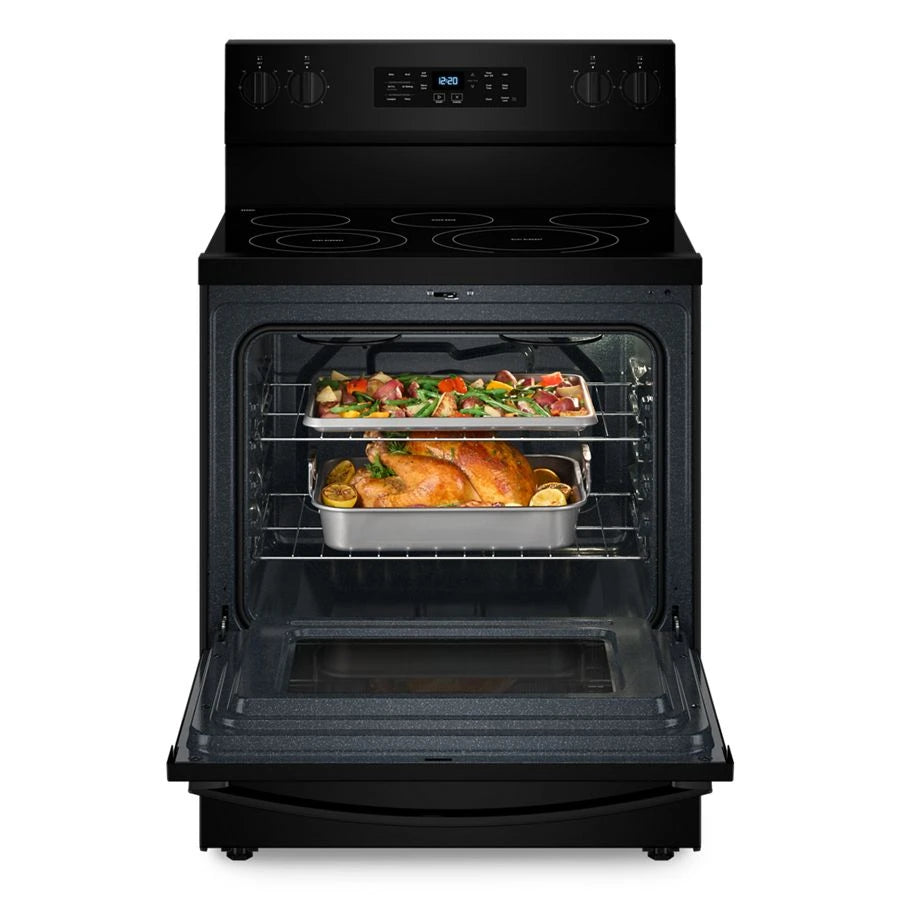 30-inch Energy Star Electric Range with Air Cooking Technology, No Preheat Air Fry and Air Baking and Self Clean - (WFES5030RB)