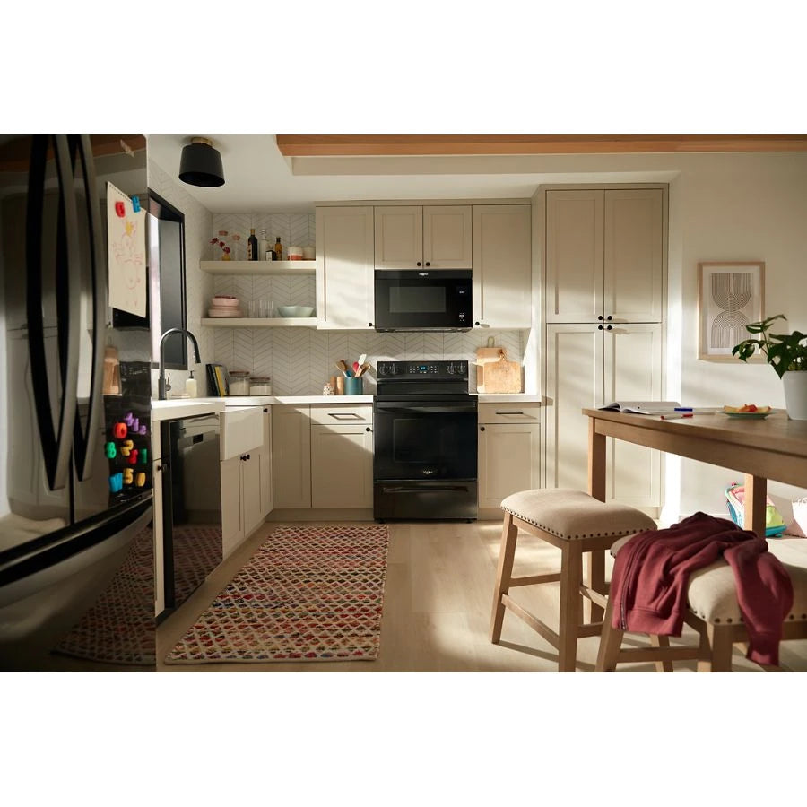 30-inch Energy Star Electric Range with Air Cooking Technology, No Preheat Air Fry and Air Baking and Self Clean - (WFES5030RB)
