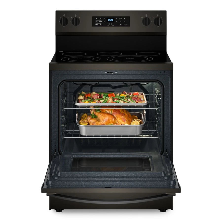 30-inch Energy Star Electric Range with Air Cooking Technology, No Preheat Air Fry and Air Baking and Self Clean - (WFES5030RV)