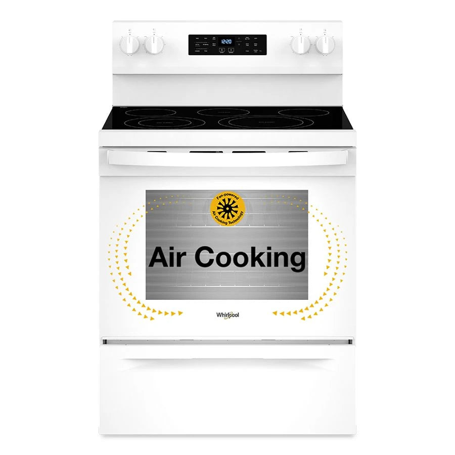 30-inch Energy Star Electric Range with Air Cooking Technology, No Preheat Air Fry and Air Baking and Self Clean - (WFES5030RW)