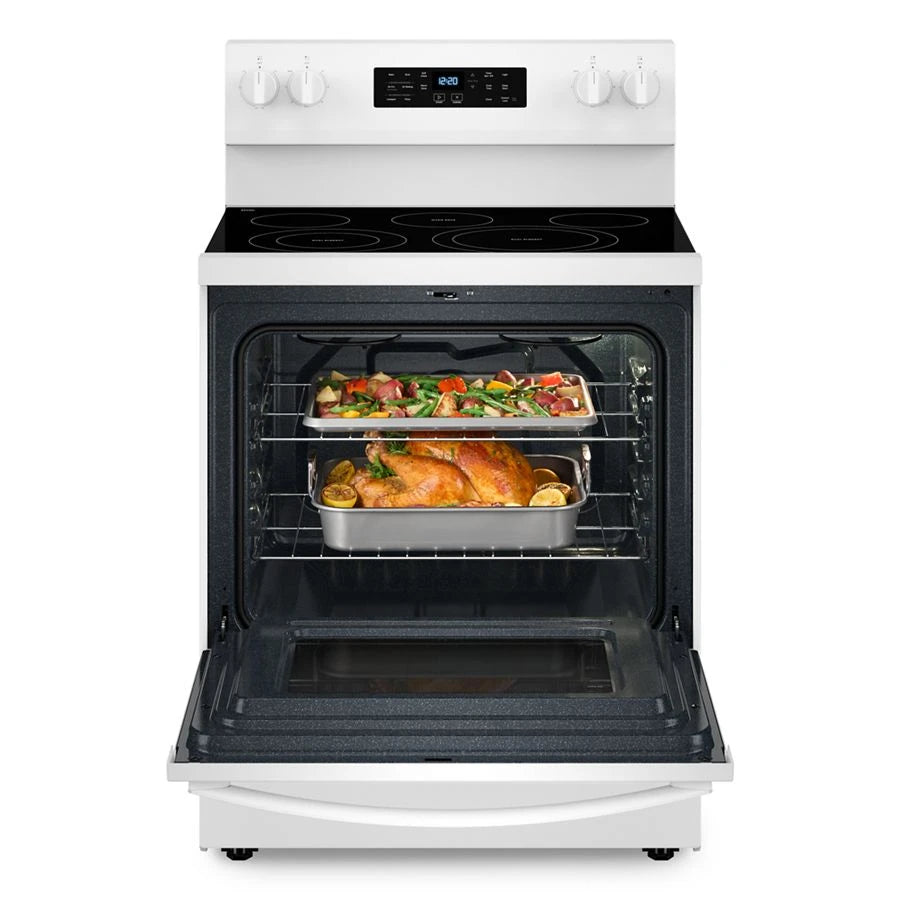 30-inch Energy Star Electric Range with Air Cooking Technology, No Preheat Air Fry and Air Baking and Self Clean - (WFES5030RW)