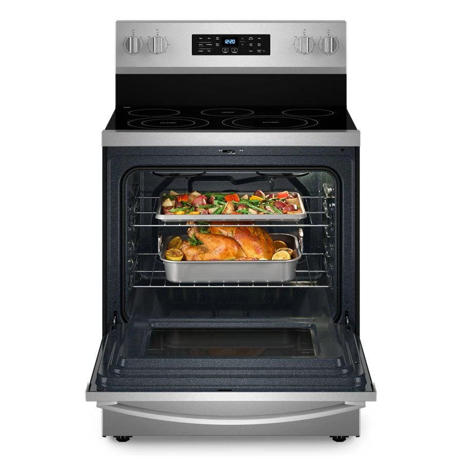 30-inch Energy Star Electric Range with Air Cooking Technology, No Preheat Air Fry and Air Baking and Self Clean - (WFES5030RZ)