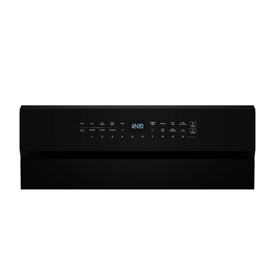 30-inch Electric Smart Range with Air Cooking Technology, No Preheat Air Fry, High Speed Preheat Oven, WipeClean™ Coating, and Steam/Self Clean - (WFES7530RB)