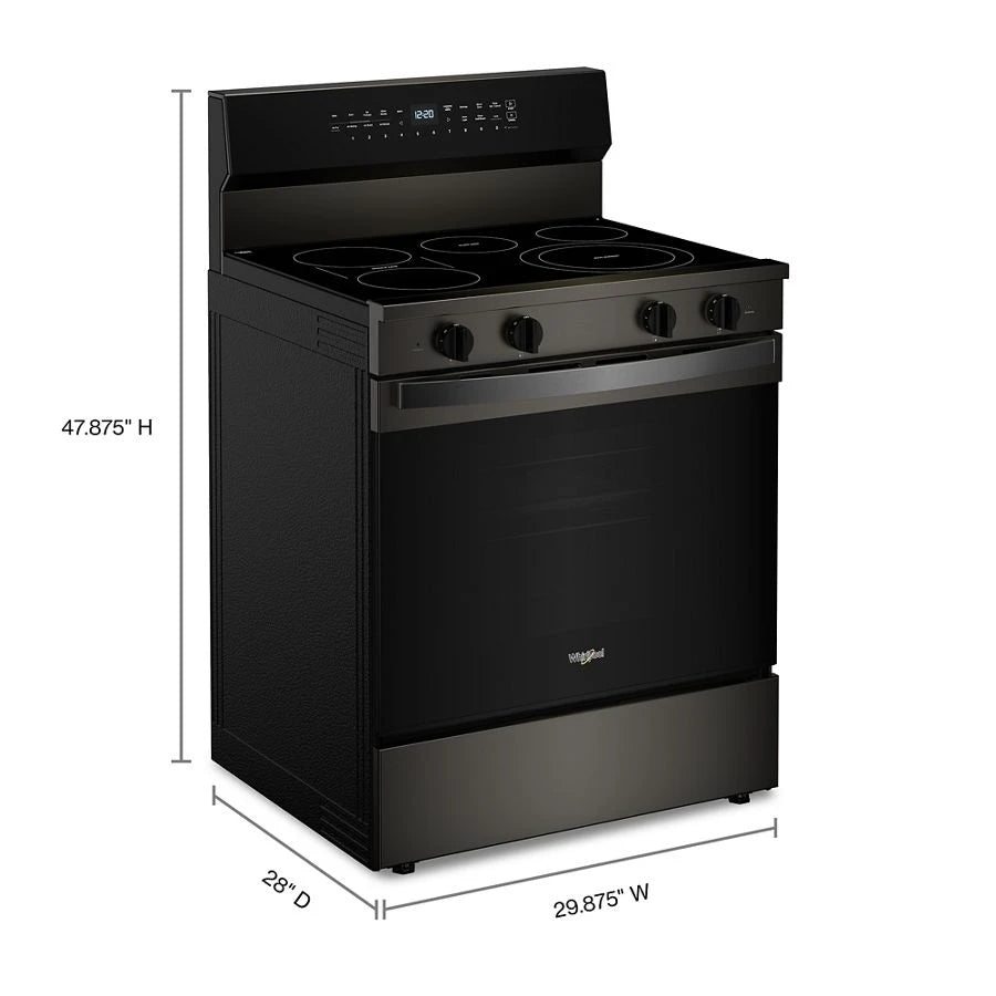 30-inch Electric Smart Range with Air Cooking Technology, No Preheat Air Fry, High Speed Preheat Oven, WipeClean™ Coating, and Steam/Self Clean - (WFES7530RV)