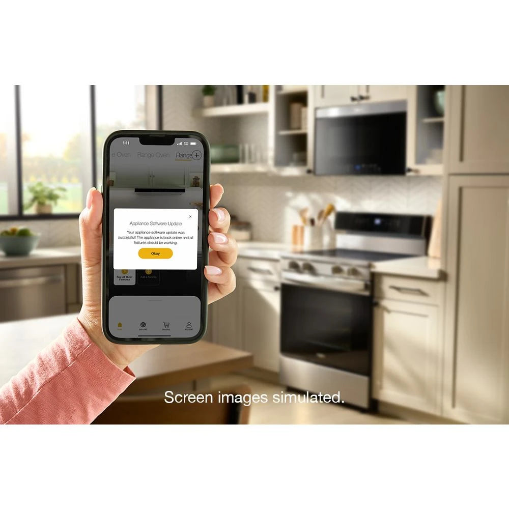 30-inch Electric Smart Range with Air Cooking Technology, No Preheat Air Fry, High Speed Preheat Oven, WipeClean™ Coating, and Steam/Self Clean - (WFES7530RW)