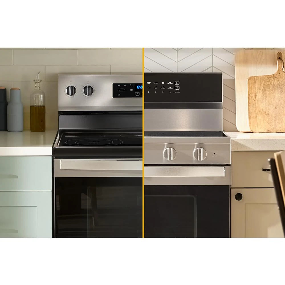 30-inch Electric Smart Range with Air Cooking Technology, No Preheat Air Fry, High Speed Preheat Oven, WipeClean™ Coating, and Steam/Self Clean - (WFES7530RW)