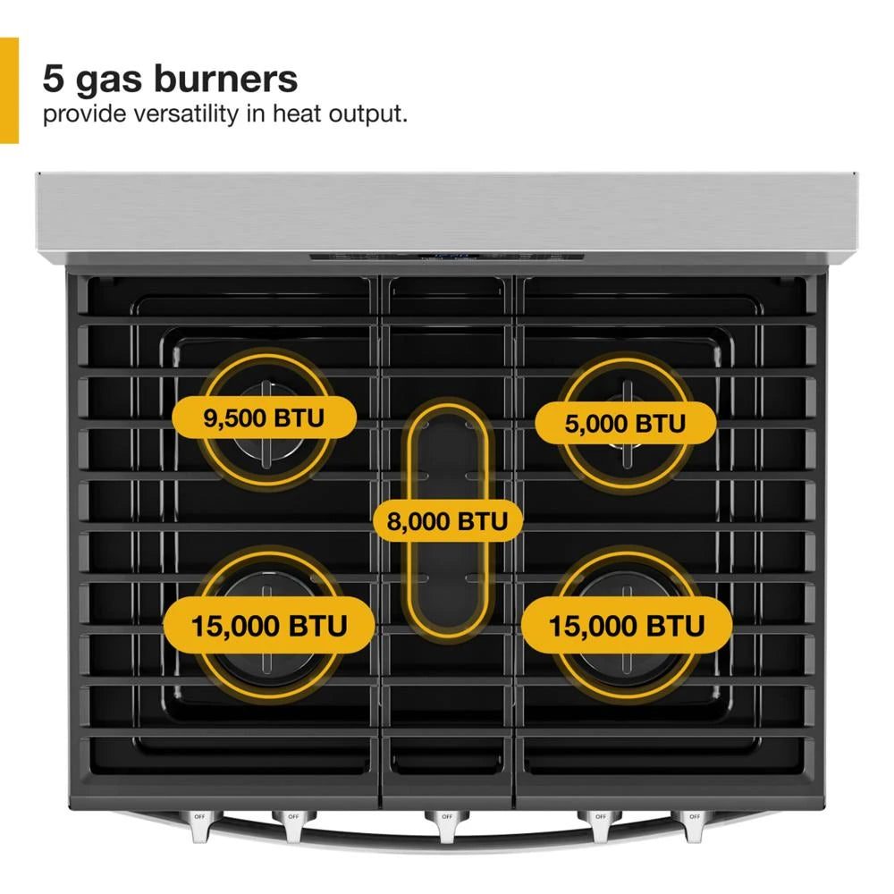 30-inch Gas Range with Air Cooking Technology and Steam Clean - (WFGS4530SS)