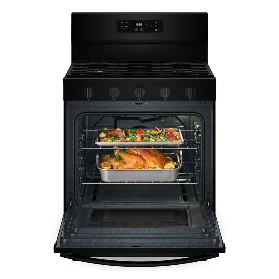 30-inch Gas Range with Air Cooking Technology, No Preheat Air Fry and Air Baking and Self Clean - (WFGS5030RB)
