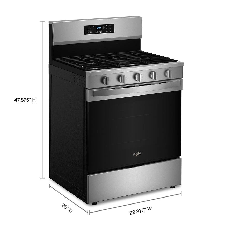 30-inch Gas Range with Air Cooking Technology, No Preheat Air Fry and Air Baking and Self Clean - (WFGS5030RS)