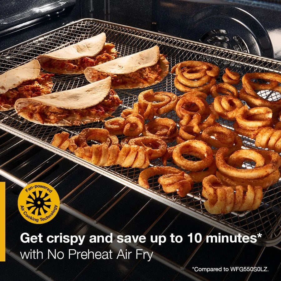 30-inch Gas Range with Air Cooking Technology, No Preheat Air Fry and Air Baking and Self Clean - (WFGS5030RW)