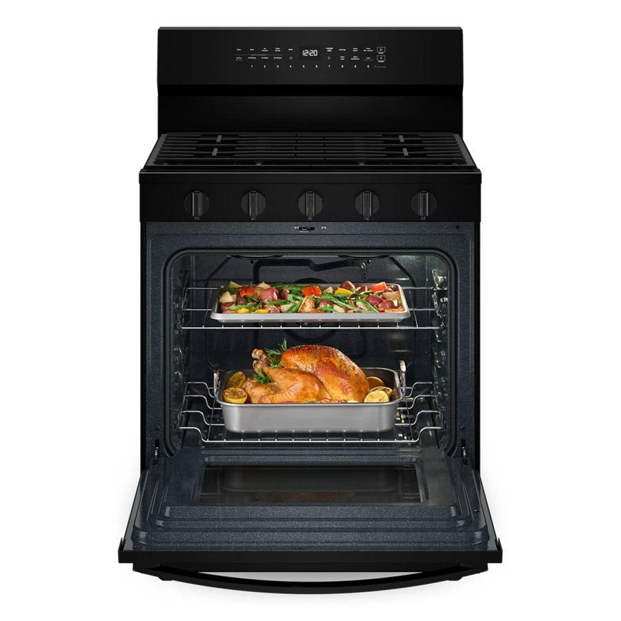 30-inch Smart Gas Range with Air Cooking Technology, No Preheat Air Fry, Steam/Self Clean and High Speed Preheat - (WFGS7530RB)