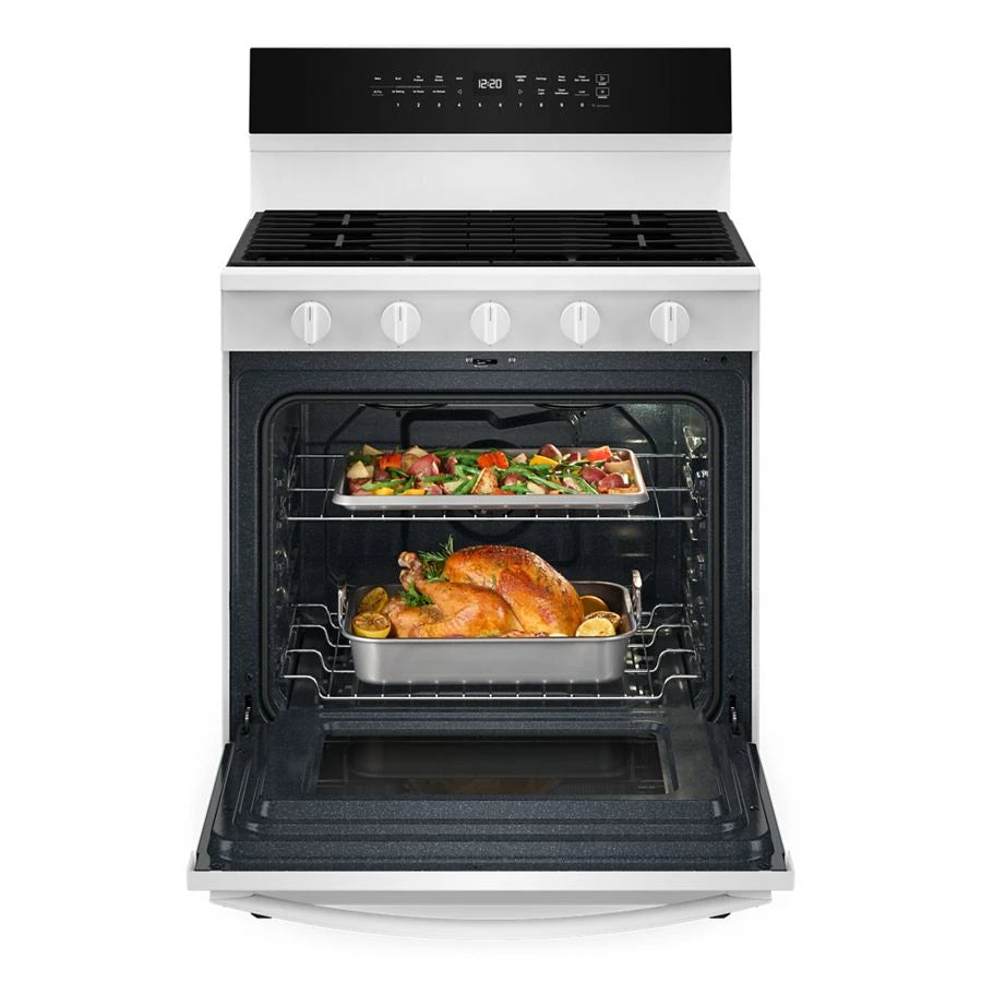 30-inch Smart Gas Range with Air Cooking Technology, No Preheat Air Fry, Steam/Self Clean and High Speed Preheat - (WFGS7530RW)