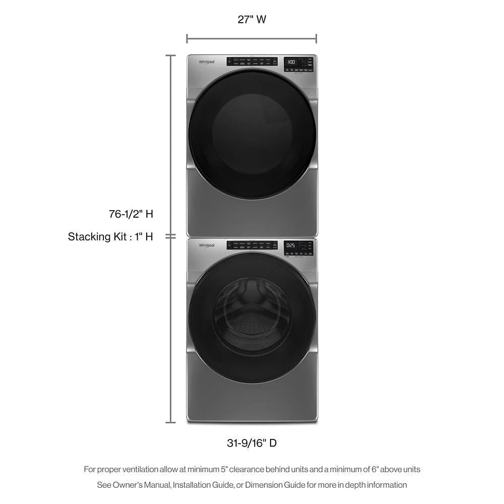 4.3 cu. ft. Closet-Depth Front Load Washer with Intuitive Controls - (WFW560CHW) - WHIRLPOOL