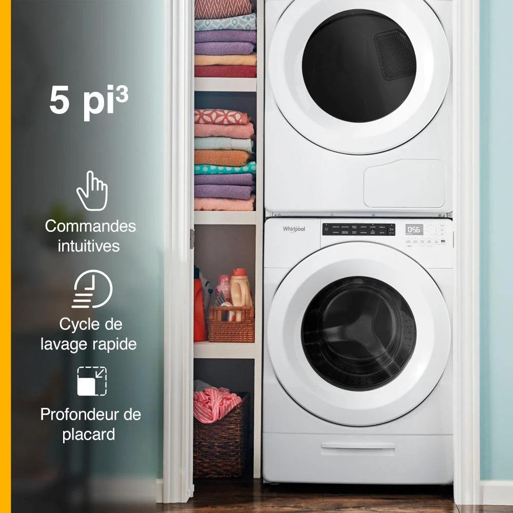 4.3 cu. ft. Closet-Depth Front Load Washer with Intuitive Controls - (WFW560CHW) - WHIRLPOOL