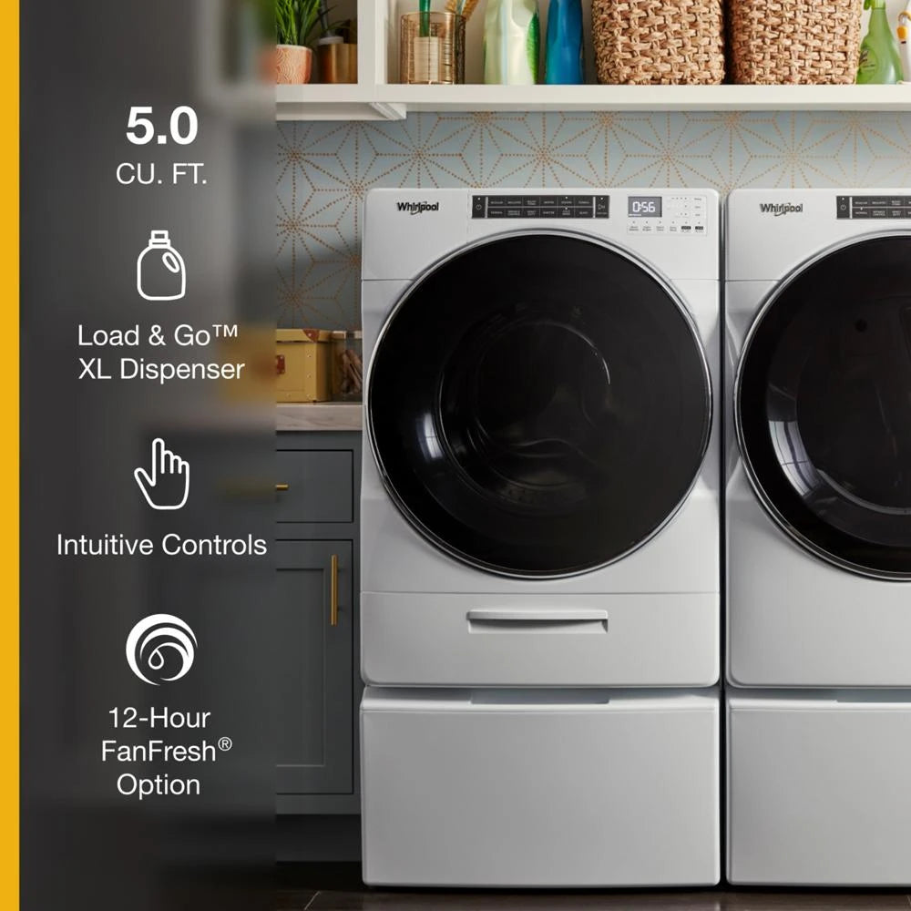 5.0 cu. ft. Front Load Washer with Load & Go??? XL Dispenser - (WFW8620HW) - WHIRLPOOL