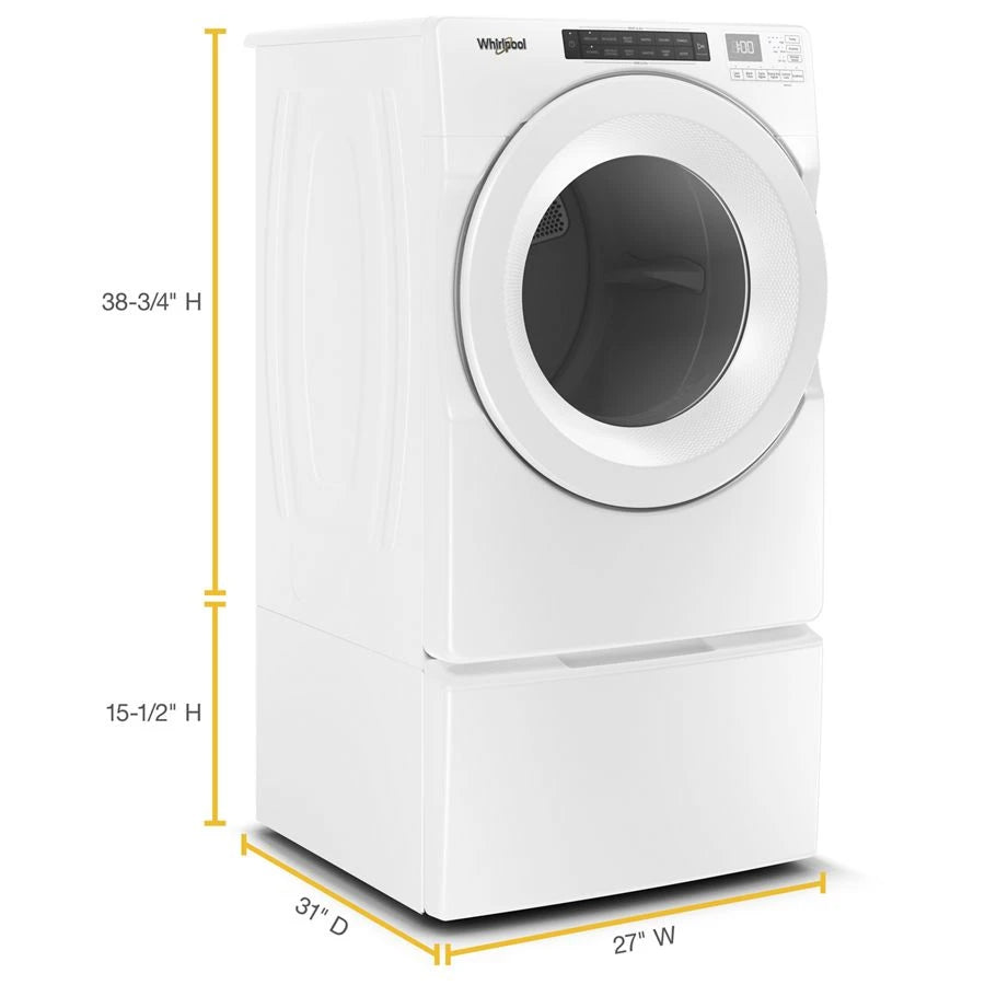 7.4 cu.ft Front Load Long Vent Gas Dryer with Intuitive Controls - (WGD560LHW) - WHIRLPOOL