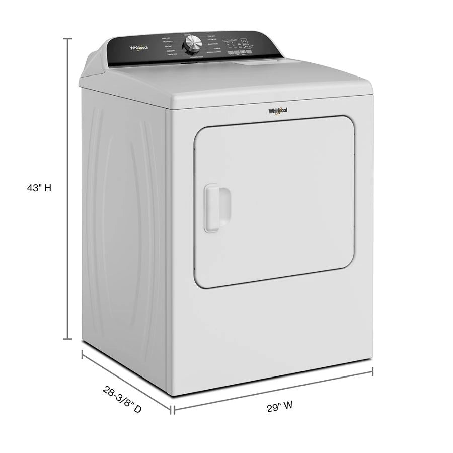 7.0 Cu. Ft. Whirlpool?? Top Load Gas Dryer with Moisture Sensor - (WGD6150PW) - WHIRLPOOL