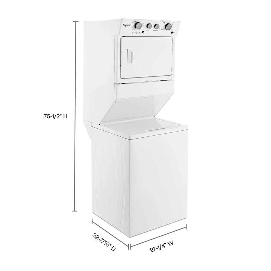 3.5 cu.ft Gas Stacked Laundry Center 9 Wash cycles and AutoDry??? - (WGT4027HW)