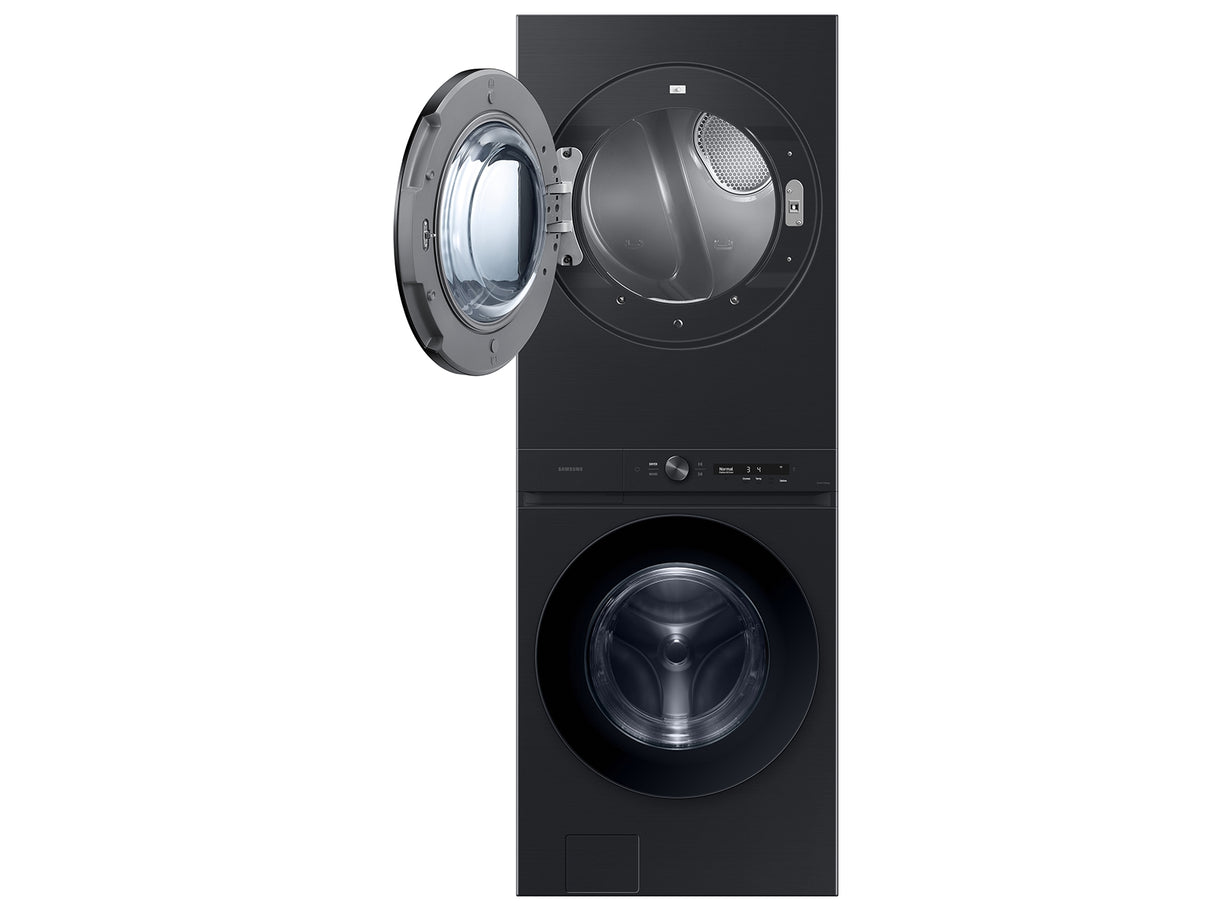 Bespoke AI Laundry Hub™ 4.6 cu. ft. Large Capacity Single Unit Washer with Flex Auto Dispense System and 7.6 cu. ft. Gas Dryer in Brushed Black - (WH46DBH500GVA3)
