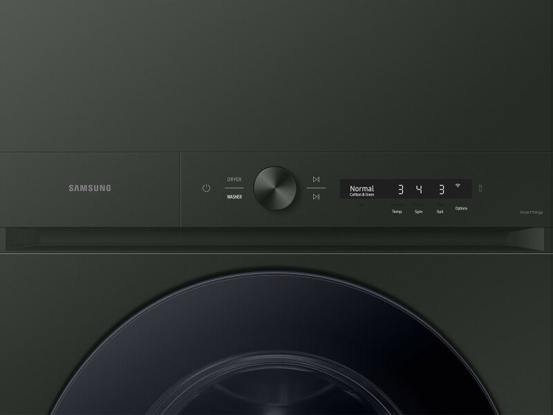 Bespoke 5.3 cu. ft. AI Laundry Hub™ Ultra Capacity Single Unit Washer with AI OptiWash™ and 7.6 cu. ft. Electric Dryer in Satin Green - (WH53DBH700EFA3)