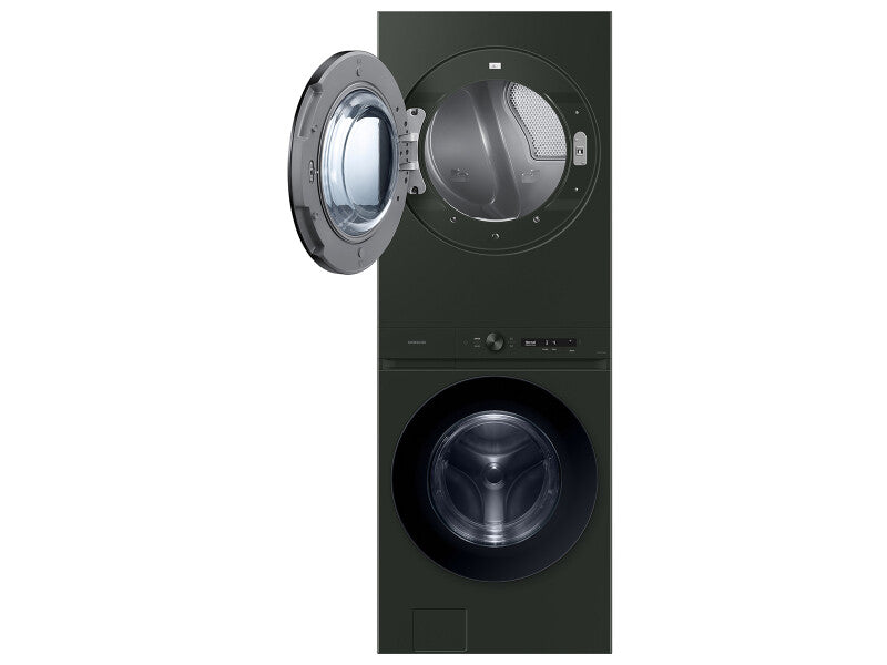 Bespoke 5.3 cu. ft. AI Laundry Hub™ Ultra Capacity Single Unit Washer with AI OptiWash™ and 7.6 cu. ft. Electric Dryer in Satin Green - (WH53DBH700EFA3)