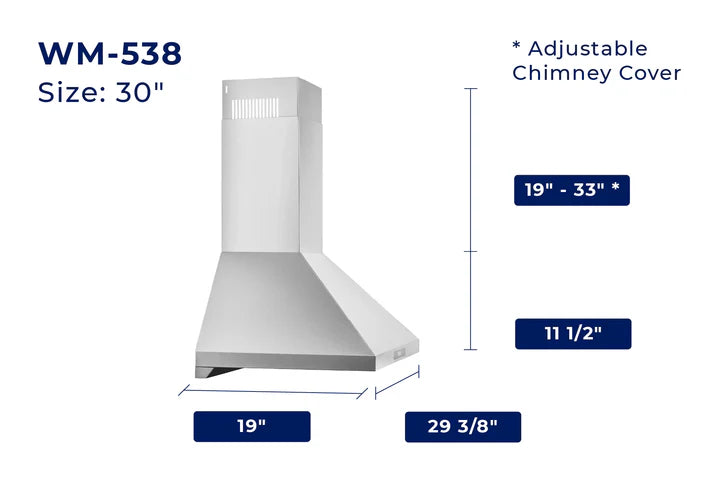 WM-538 Convertible Wall Mount Range Hood