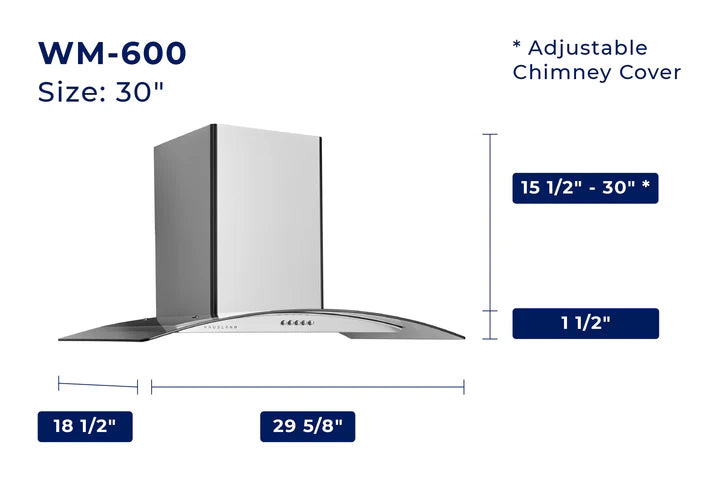 WM-600 Wall Mount Range Hood