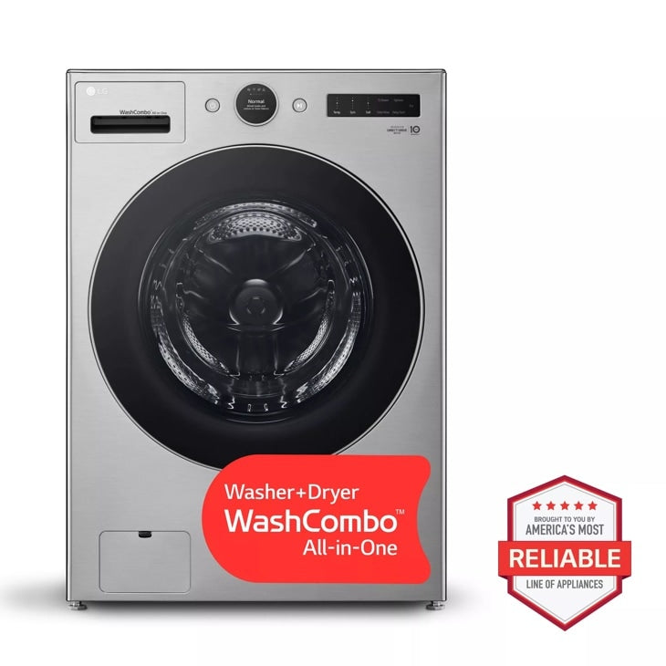 LG WM6998HVA WashCombo all-in-one washer dryer front view