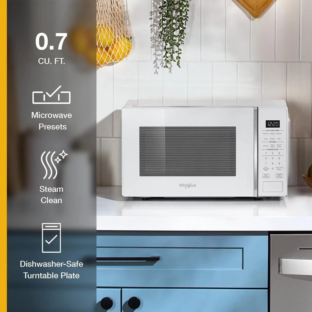 0.7 cu. ft. White Countertop Microwave With Steam Clean - 700 watt - (WMCS3018RW)