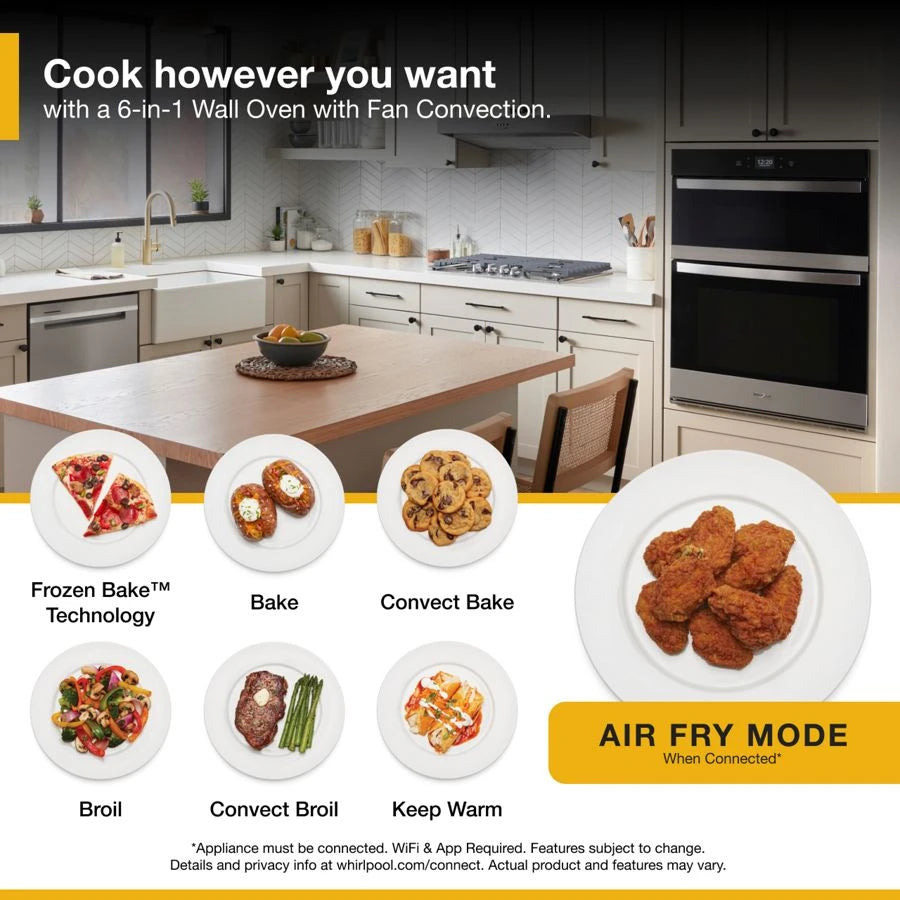 6.4 Total Cu. Ft. Combo Wall Oven with Air Fry When Connected - (WOEC5030LW)