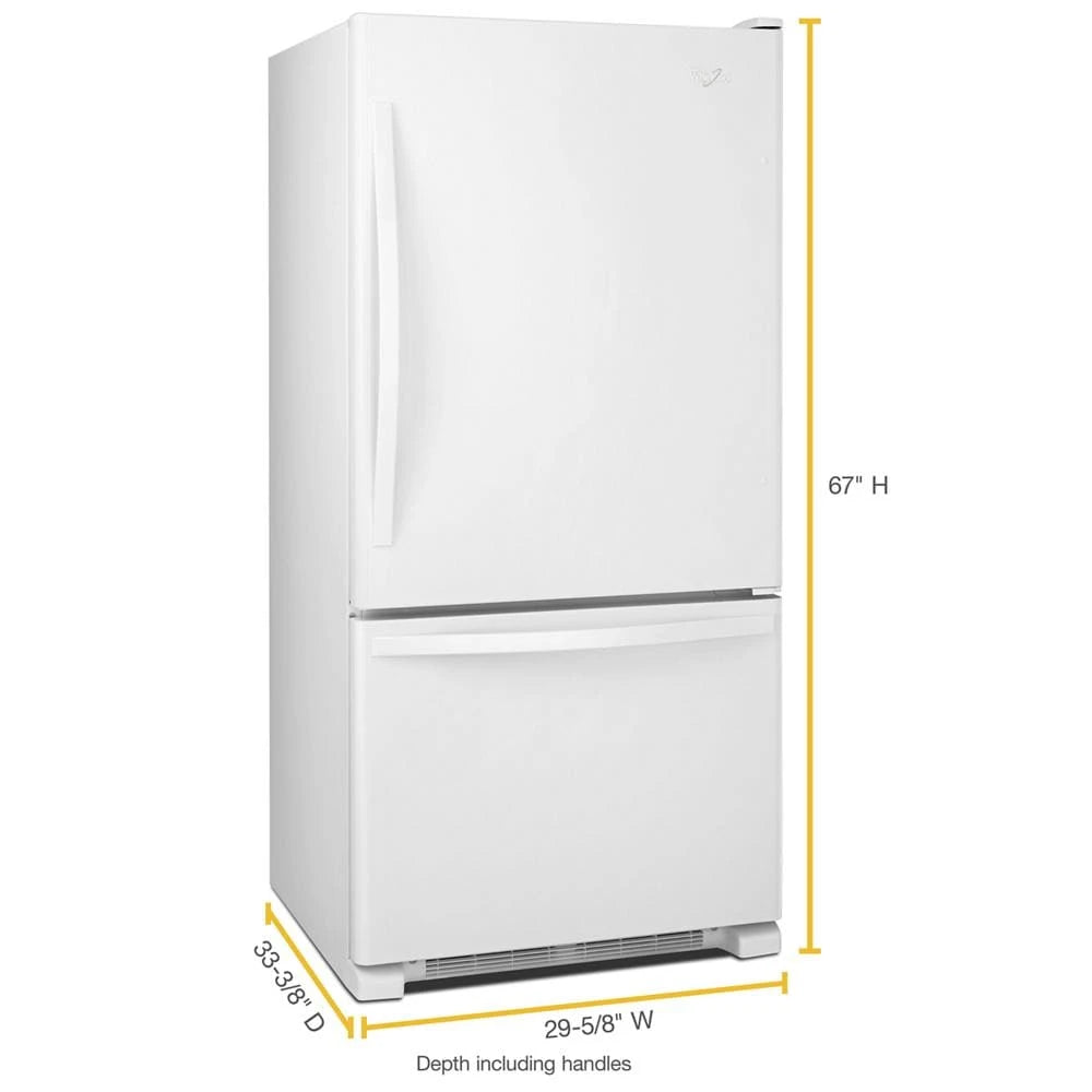 30-inches wide Bottom-Freezer Refrigerator with SpillGuard??? Glass Shelves - 18.7 cu. ft. - (WRB329DMBW) - WHIRLPOOL