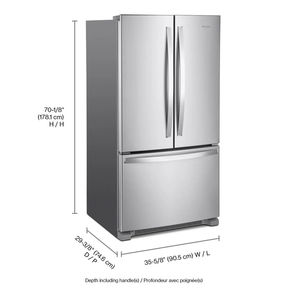 36-Inch Wide Counter-Depth French Door Bottom Mount Refrigerator - 20 cu. ft. - (WRFC2036RZ)