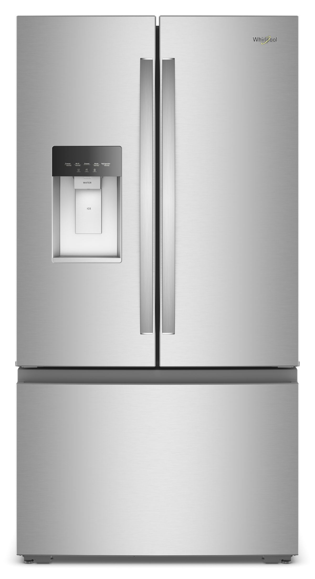 Whirlpool WRFC7036RZ 36-inch counter-depth French door refrigerator in Fingerprint-Resistant Stainless
