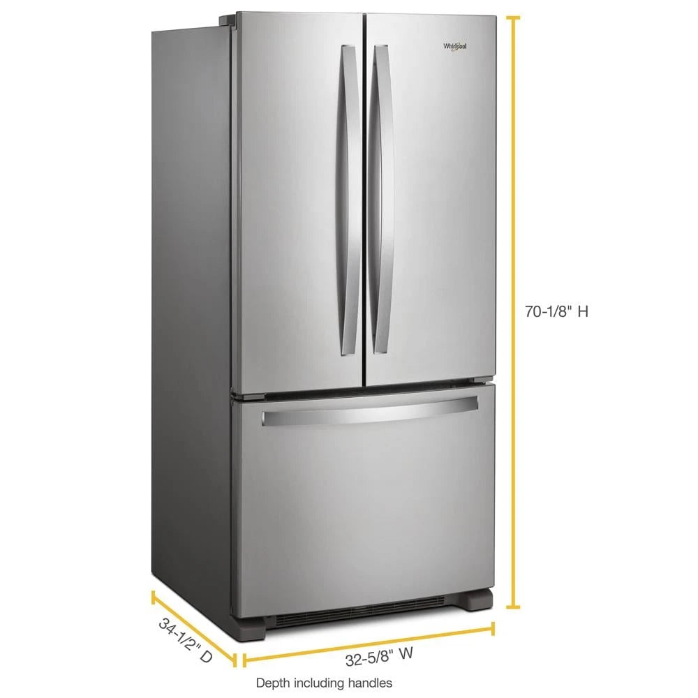 33-inch Wide French Door Refrigerator - 22 cu. ft. - (WRFF5333PZ) - WHIRLPOOL