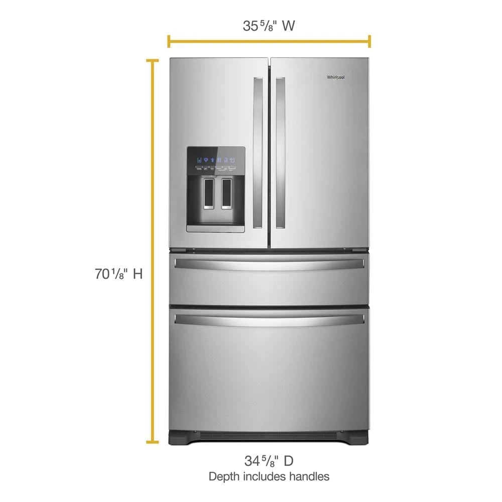 36-Inch Wide French Door Bottom Mount Refrigerator - 25 cu. ft. - (WRMF3636RZ)