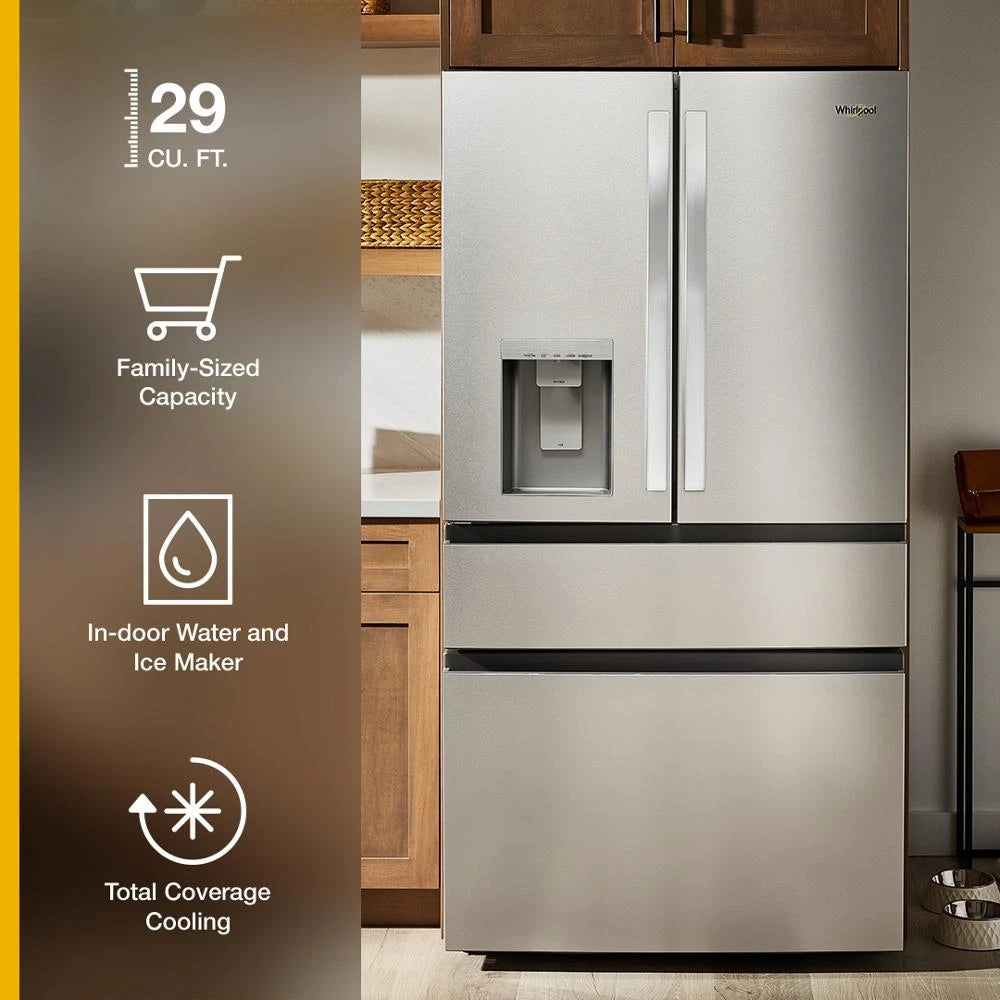 Whirlpool® 29 Cu. Ft. Family-Sized Capacity French Door Refrigerator with Flexible Temperature Drawer - (WRMF3636SV)