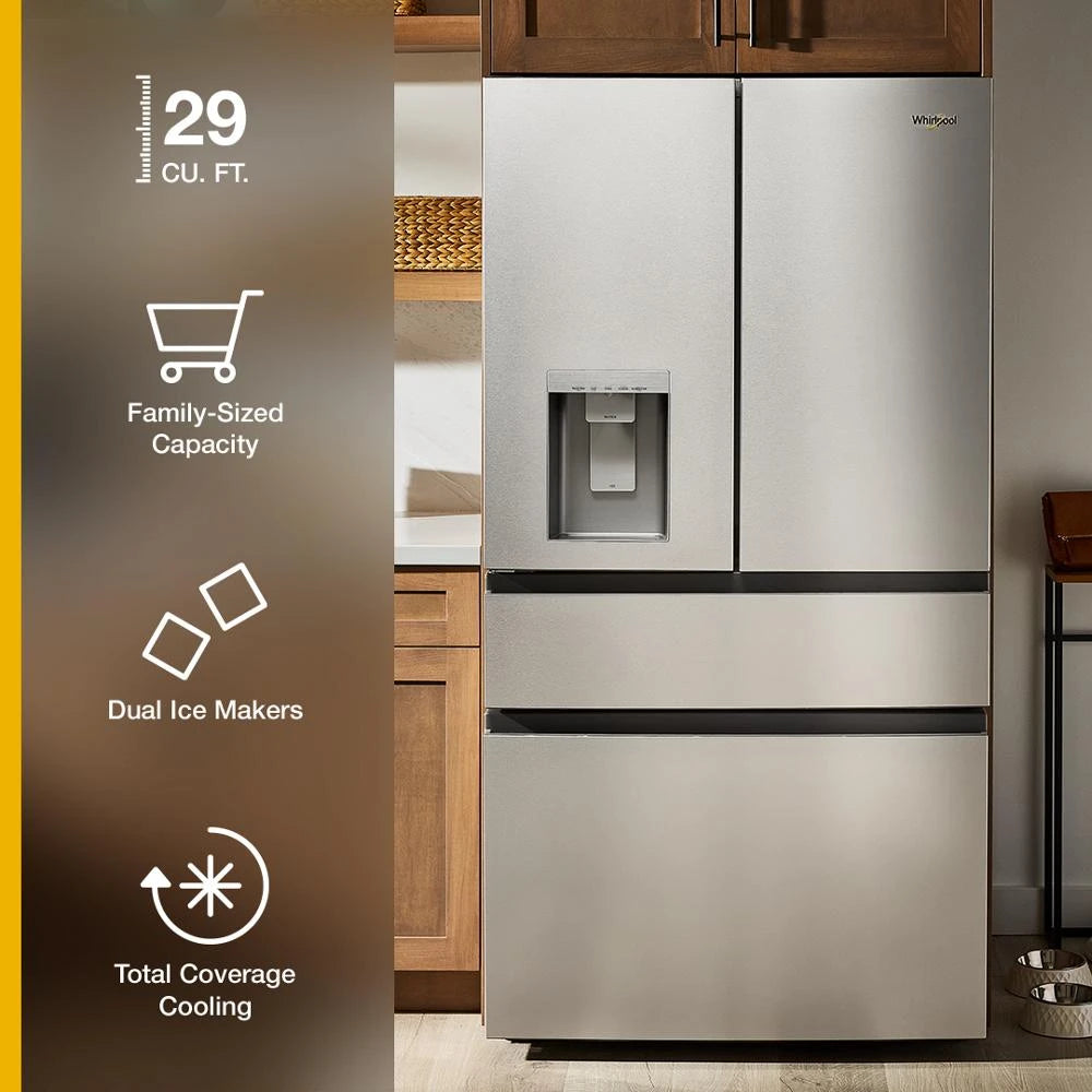 Whirlpool® 29 Cu. Ft. Family-Sized Capacity French Door Refrigerator with Flexible Temperature Drawer - (WRMF3736SW)