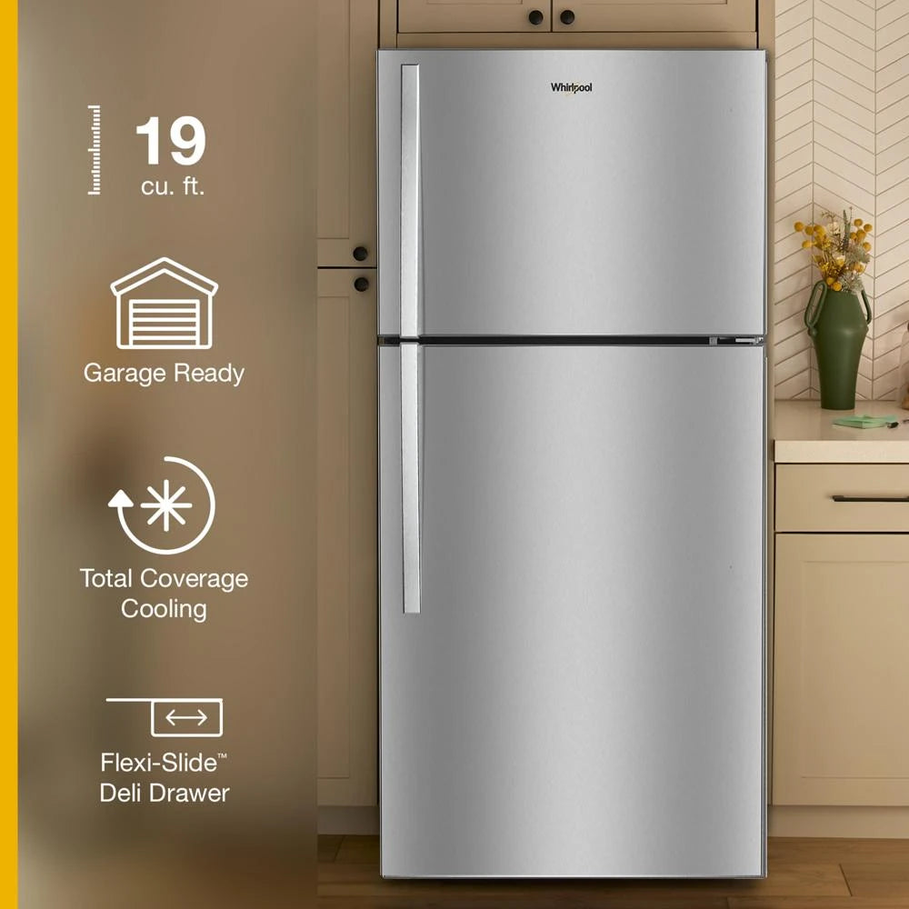 Whirlpool® 29.5-inch Wide Top Freezer Refrigerator with Total Coverage Cooling- 19.2 Cu. Ft. - (WRTX7419SZ)