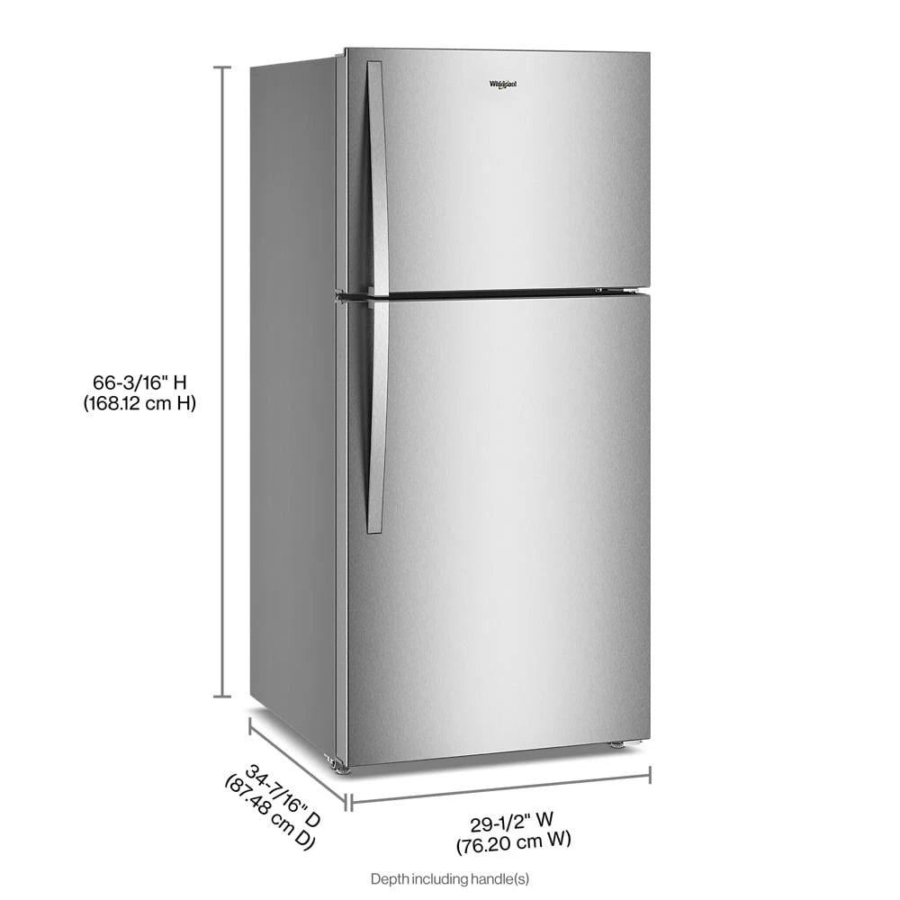 Whirlpool® 29.5-inch Wide Top Freezer Refrigerator with Total Coverage Cooling- 19.2 Cu. Ft. - (WRTX7419SZ)