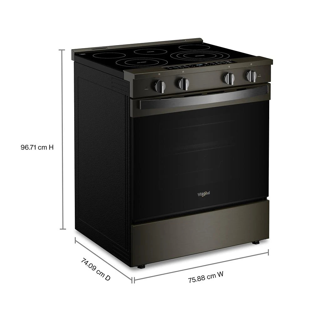 30-inch Smart Slide in Electric Range with Air Cooking Technology, No Preheat Air Fry, WipeClean™ Coating, Steam/Self Clean and High Speed Preheat - (WSES7530RV)