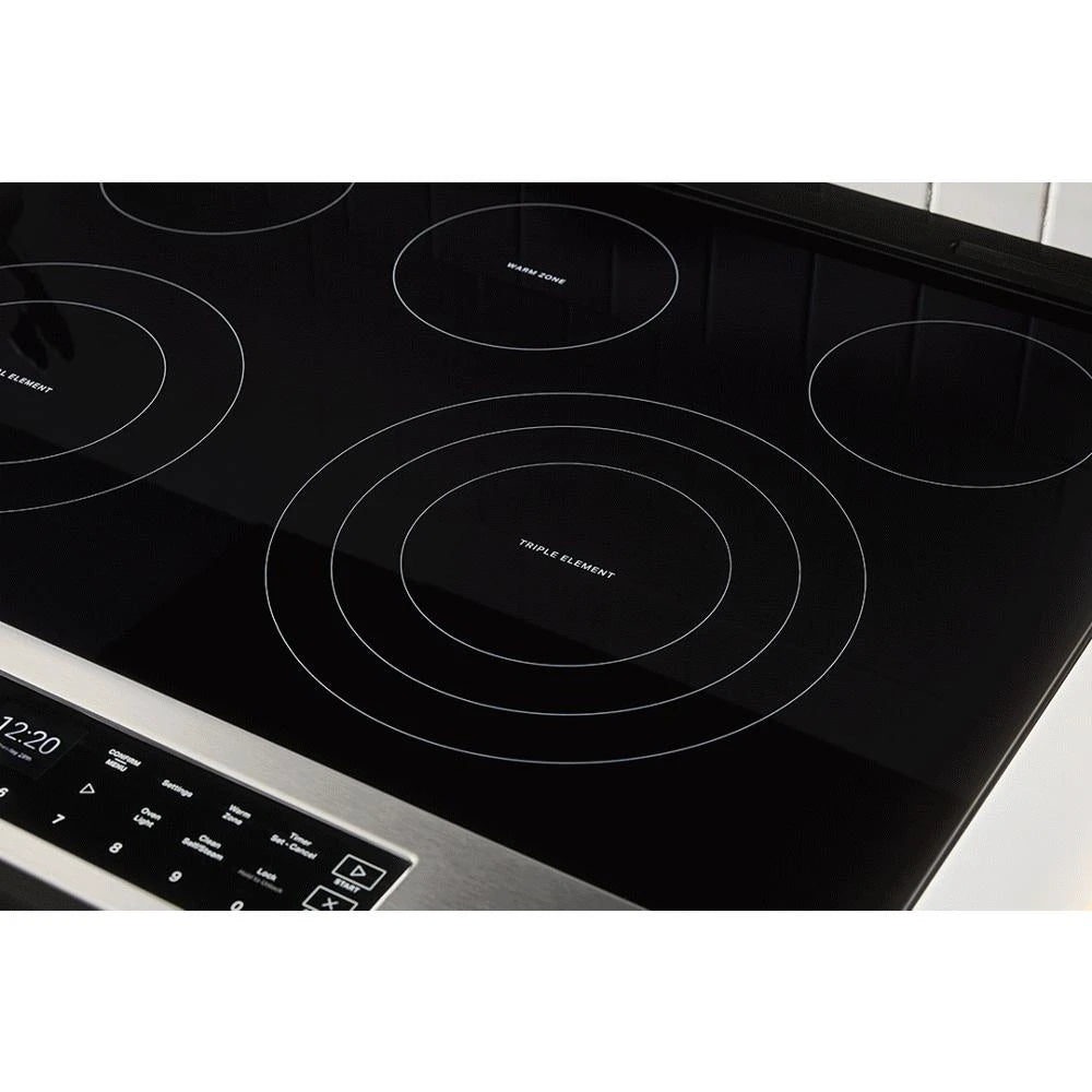30-inch Smart Slide in Electric Range with Air Cooking Technology, No Preheat Air Fry, WipeClean™ Coating, Steam/Self Clean and High Speed Preheat - (WSES7530RV)