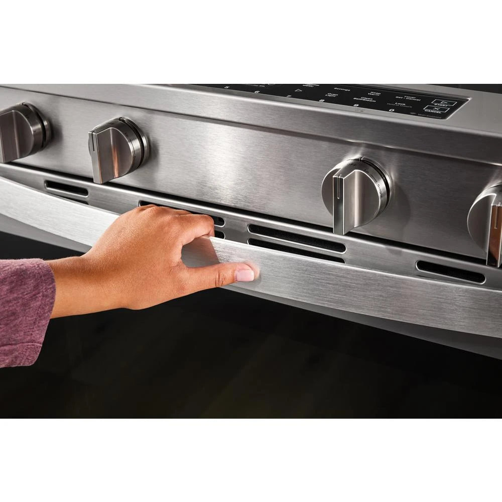 30-inch Smart Slide in Electric Range with Air Cooking Technology, No Preheat Air Fry, WipeClean™ Coating, Steam/Self Clean and High Speed Preheat - (WSES7530RZ)