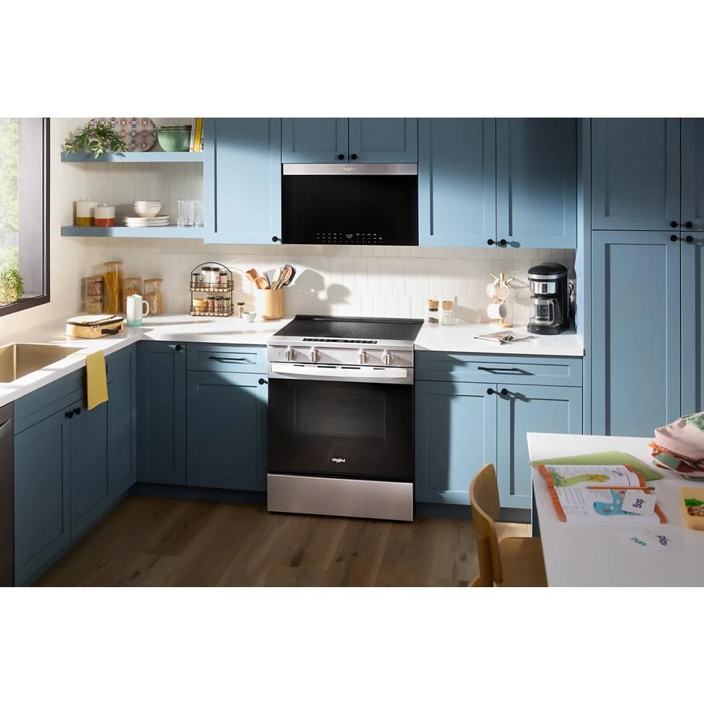 30-inch Smart Slide in Electric Range with Air Cooking Technology, No Preheat Air Fry, WipeClean™ Coating, Steam/Self Clean and High Speed Preheat - (WSES7530RZ)