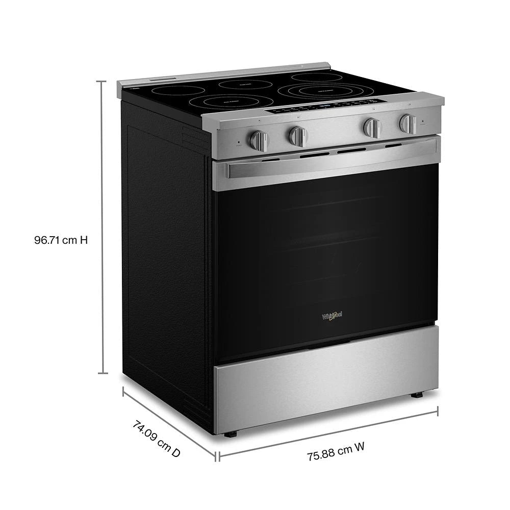 30-inch Smart Slide in Electric Range with Air Cooking Technology, No Preheat Air Fry, WipeClean™ Coating, Steam/Self Clean and High Speed Preheat - (WSES7530RZ)