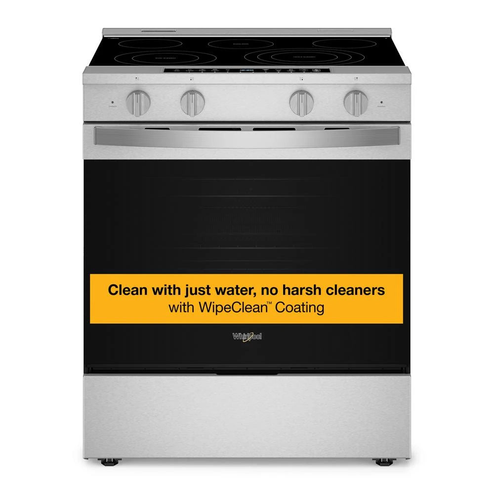 30-inch Smart Slide in Electric Range with Air Cooking Technology, No Preheat Air Fry, WipeClean™ Coating, Steam/Self Clean and High Speed Preheat - (WSES7530RZ)