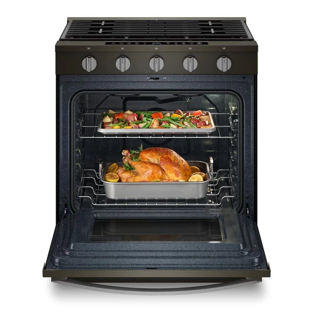 30-inch Smart Slide In Gas Range with Air Cooking Technology, No Preheat Air Fry, Steam/Self Clean and High Speed Preheat - (WSGS7530RV)