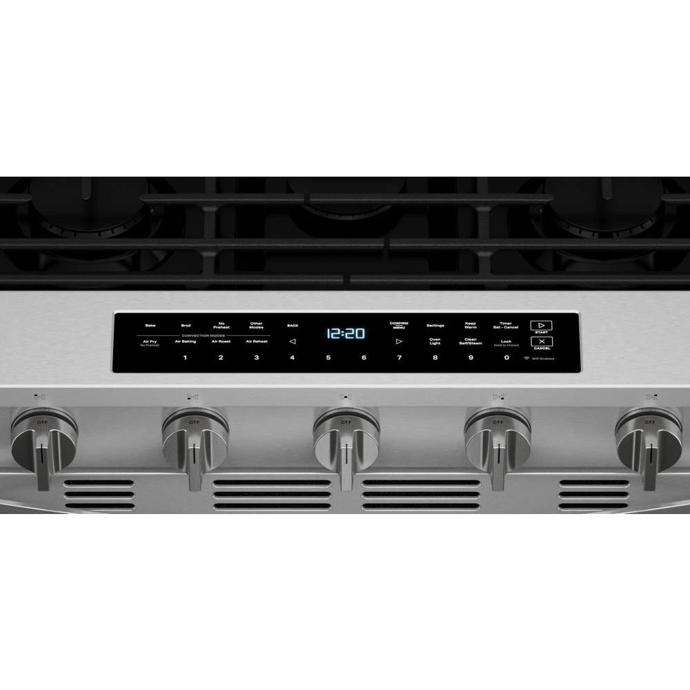 WSGS7530RZ- Whirlpool 30-inch Smart Slide In Gas Range with Air Cooking Technology, No Preheat Air Fry, Steam/Self Clean and High Speed Preheat, Stainless Steel - (WSGS7530RZ)