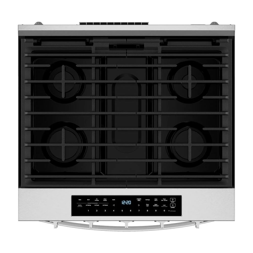 WSGS7530RZ- Whirlpool 30-inch Smart Slide In Gas Range with Air Cooking Technology, No Preheat Air Fry, Steam/Self Clean and High Speed Preheat, Stainless Steel - (WSGS7530RZ)