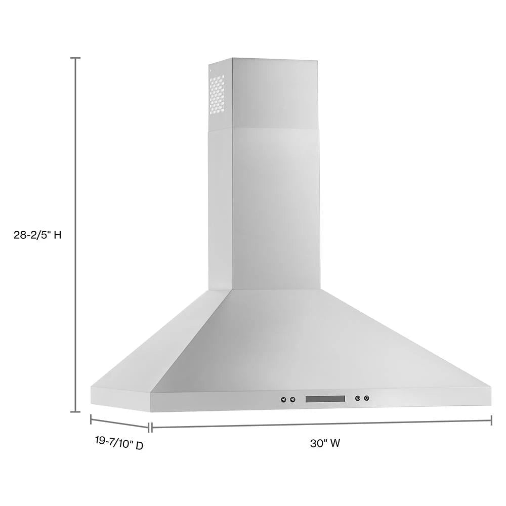 30" Chimney Wall Mount Range Hood with Dishwasher-Safe Grease Filters - (WVW93UC0LS)